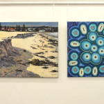 Cathi Steer 'Storm Damage' (left) & Nancy Lawrie 'The Seven Isands' (right)